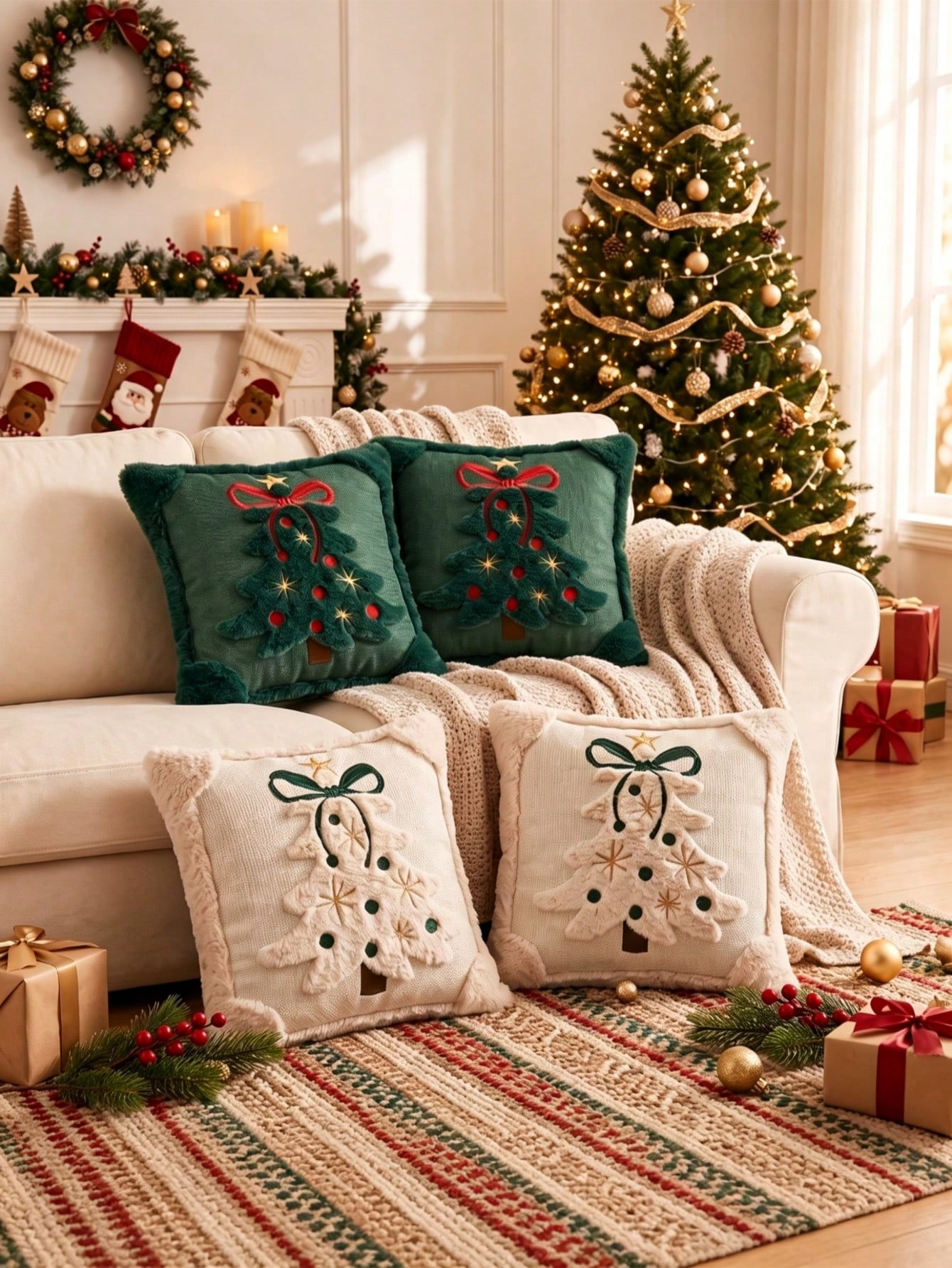 ปลอกหมอนลายต้นคริสต์มาส 3D Jac - Pillow Insert 18X18 บทวิจารณ์และราคา