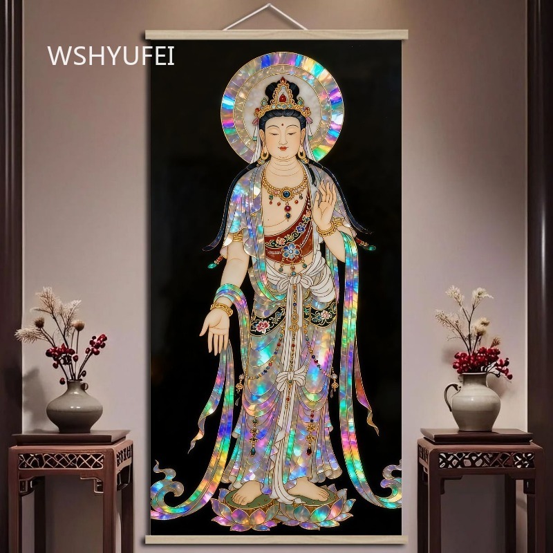 ภาพแขวนผนังพระกวนอิมสไตล์จีน ป - Home Textiles Usa บทวิจารณ์และราคา