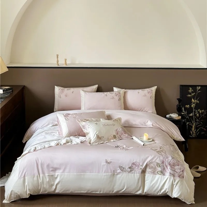 ชุดเครื่องนอน4ชิ้นผ้าฝ้ายอียิป - Home Textiles Premium บทวิจารณ์และราคา